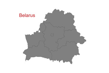 Fototapeta premium Belarus map. Map of Belarus in grey color