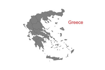 Greece map. Map of Greece in grey color