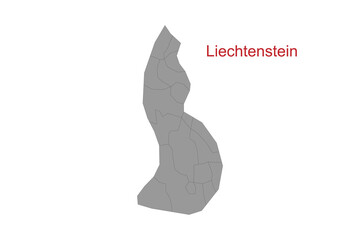 Liechtenstein map. Map of Liechtenstein in grey color