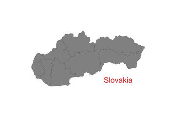 Slovakia map. Map of Slovakia in grey color