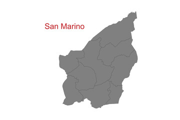 San Marino map. Map of San Marino in grey color