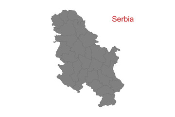 Serbia map. Map of Serbia in grey color