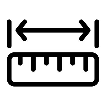 Vector measure icon. Ruler illustration.