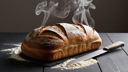 A loaf of fresh fragrant bread.