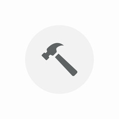 hammer repair build icon sign vector
