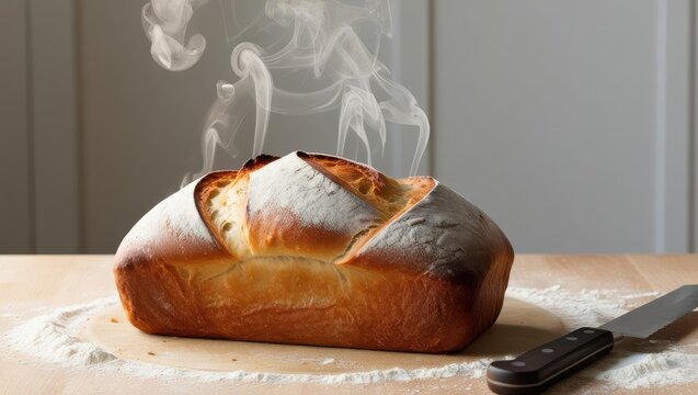 A loaf of fresh fragrant bread.