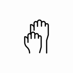 raising hands icon sign vector