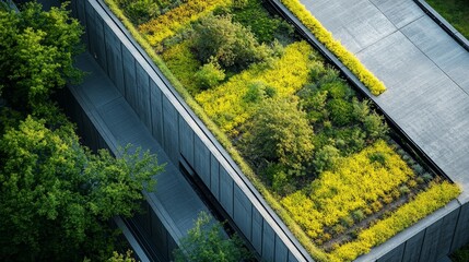 Aerial Green Roof Urban Nature Meets Architecture, GreenRoof, UrbanDesign