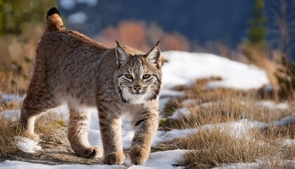 Obraz premium wild bobcat walking