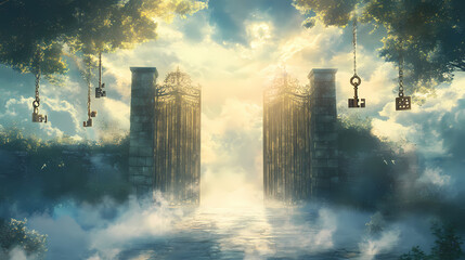 keys divine two majestic doors
