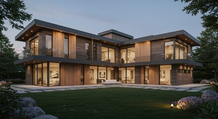 luxury home in the morning