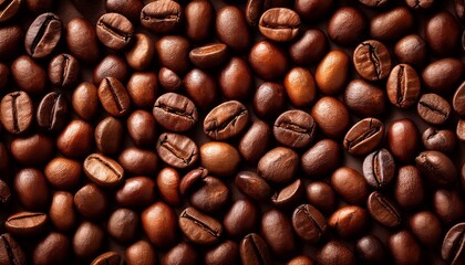close up roasted coffee beans background texture