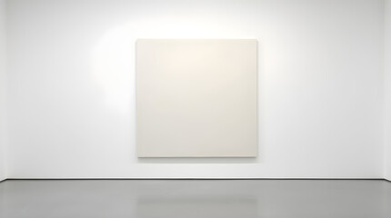 Minimalist White Blank Canvas Art on White Wall | Contemporary Gallery Painting