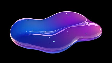 Obraz premium Abstract Purple and Blue Liquid Blob on Black Background