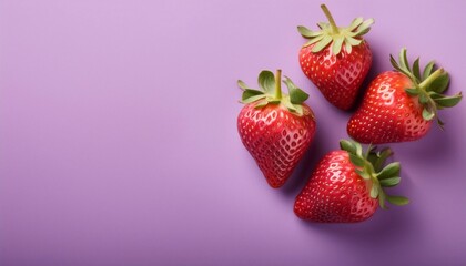 juicy strawberries on a bright background with space for text top view