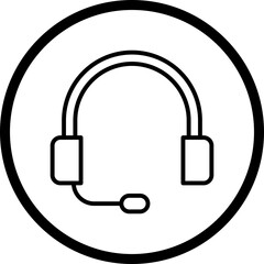 Headphones single vector icon illustration