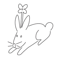 Easter bunny in doodle style in vector. Element for design advertisement mail posts poster print postcard banner