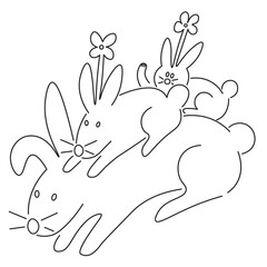 Easter bunny in doodle style in vector. Element for design advertisement mail posts poster print postcard banner