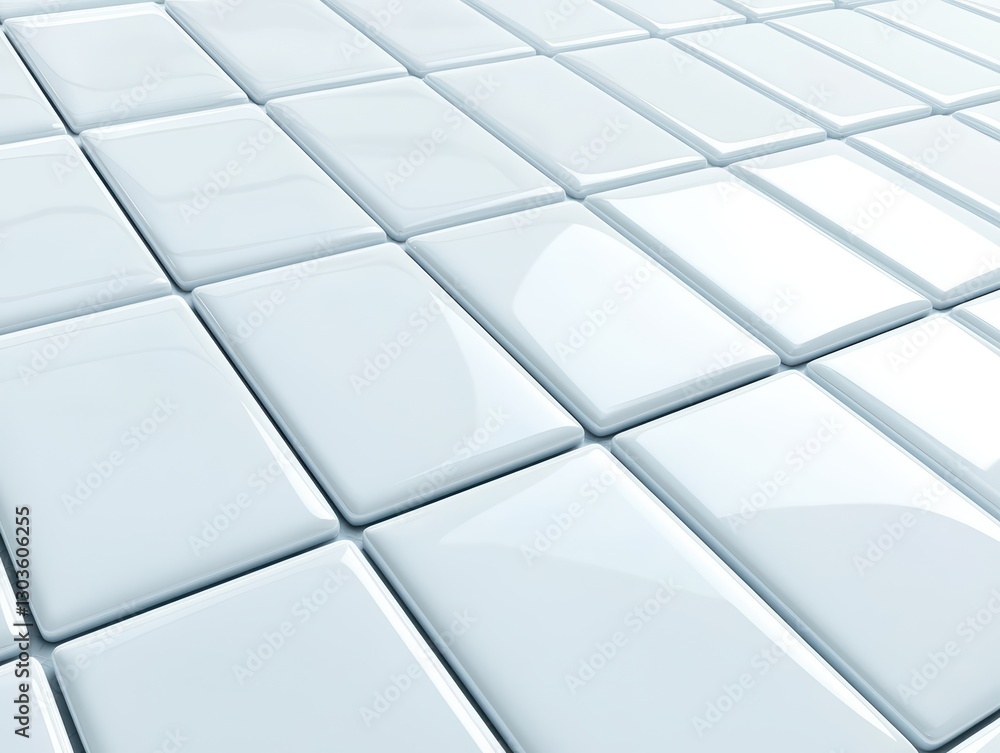 Poster glossy mosaic tile pattern displaying light play and chaos across a modern surface