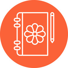 Diary single vector icon illustration