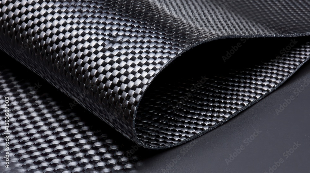 Poster realistic carbon fiber weave pattern showing intricate texture and depth in chaotic design