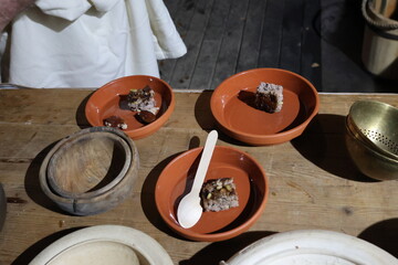Roman meat with pepper and pine nut