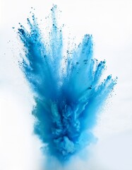 Energiegeladene Farbexplosion: Blau auf Weiß