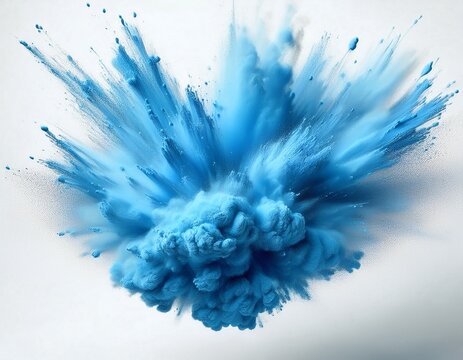 Expressiver blauer Farbsplash auf hellem Untergrund