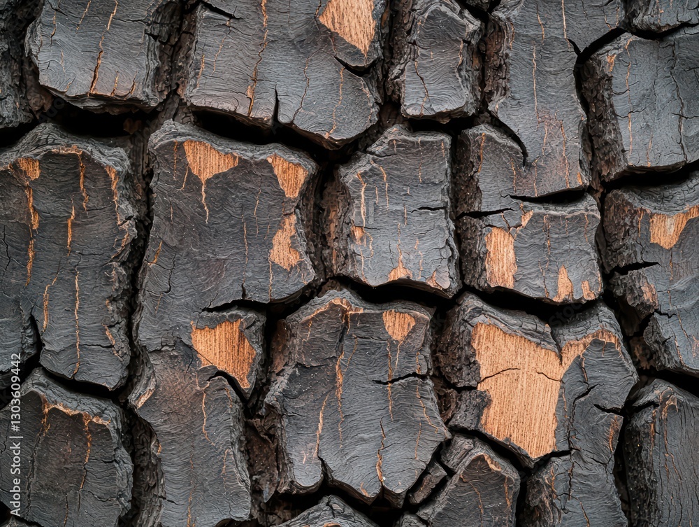 Poster intricate patterns of tree bark showing deep textures and natural chaos in detail