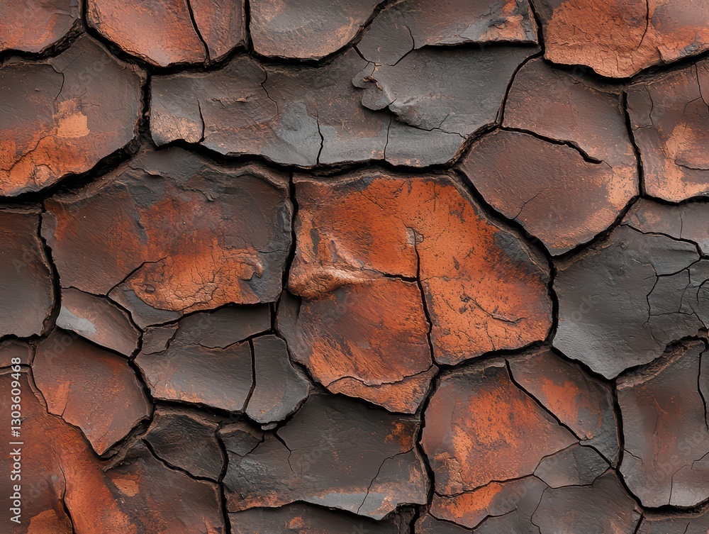 Aufkleber intricate patterns of tree bark showcasing chaos and depth in natural texture design