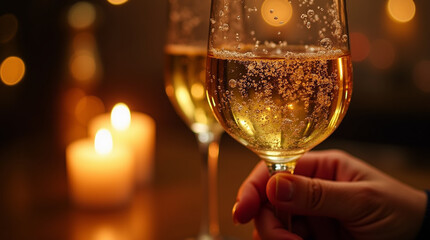 Elegant Wine and Holiday Celebrations: A Festive Ambiance with Glasses of Red and White Wine, Candlelit Dinners, and Christmas Cheer