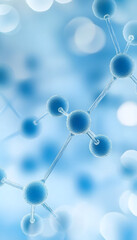 Light blue and white gradient medical background with molecular designs for science themes