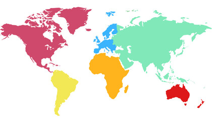 World map. Color modern vector map. Silhouette map.