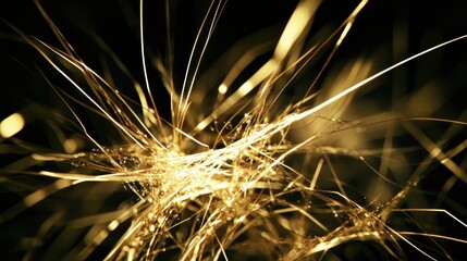 Golden Sparkler Extravaganza: A Close-Up of Glowing Embers
