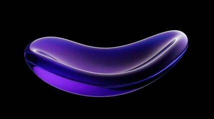 Abstract Purple Liquid Form on Black Background: A Visually Stunning Digital Art Piece