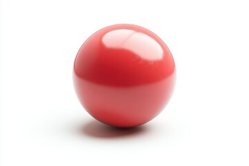 A shiny red sphere resting on a smooth surface, reflecting light in a minimalist setting isolated on transparent background