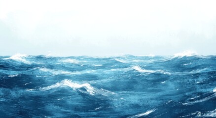 Fototapeta premium Ocean waves, turbulent water, vast expanse, tranquil scene, background, stock photo