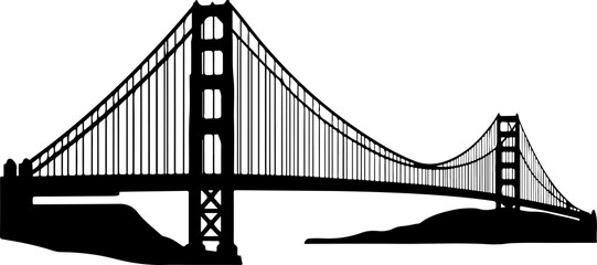 Obraz premium Silhouette of Golden Gate Bridge