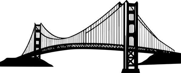Silhouette of Golden Gate Bridge