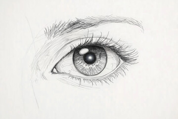 Detailed Eye Sketch with Galaxy Reflection