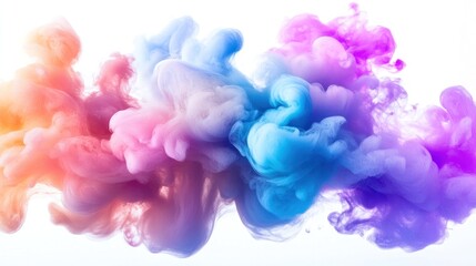 Vibrant Rainbow Ink Cloud Abstract Photography