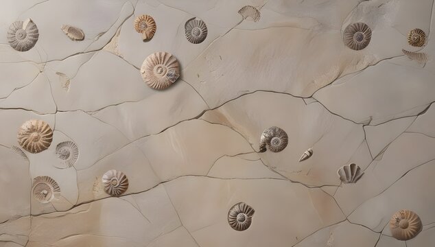 fossilized limestone texture with ancient shell imprints for paleontology themed backgrounds educational materials and natural history visuals