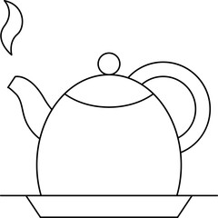 Tea Kettel single vector icon illustration