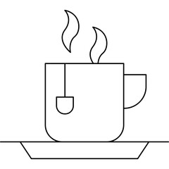 Tea Cup single vector icon illustration