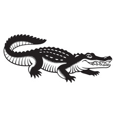 Obraz premium crocodile silhouette icon vector illustration