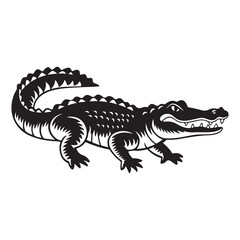 Fototapeta premium crocodile silhouette icon vector illustration
