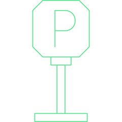 Parking single vector icon illustration