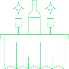 Room Service Trolley single vector icon illustration