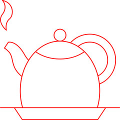 Tea Kettel single vector icon illustration