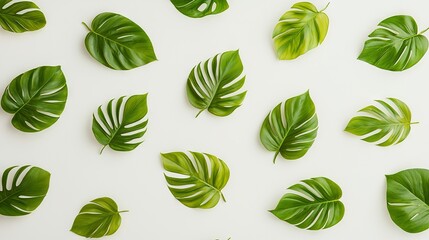   A cluster of verdant foliage rests atop a pristine table, adjacent to an expansive white expanse